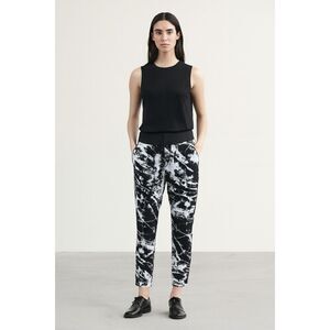 HELMUT LANG Black White Pattern Cotton Pants Trousers  Women's Size Petite